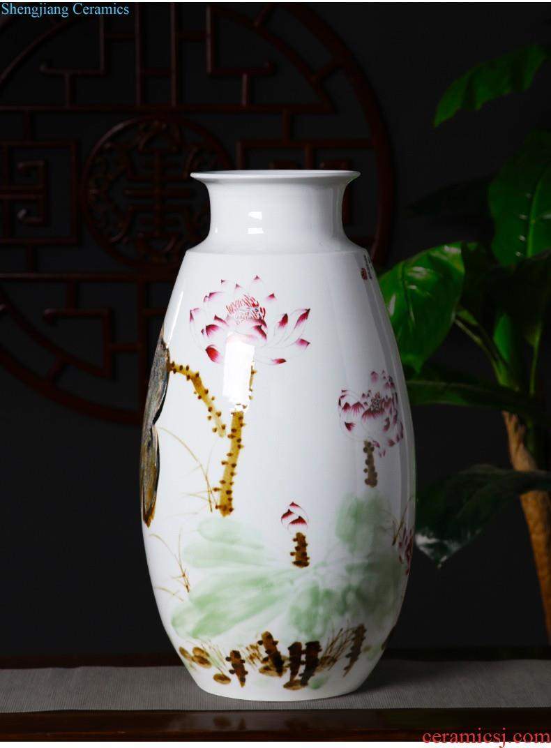 Jingdezhen ceramics ruby red vase flower arranging place new sitting room adornment cabinet decoration of Chinese style household porcelain