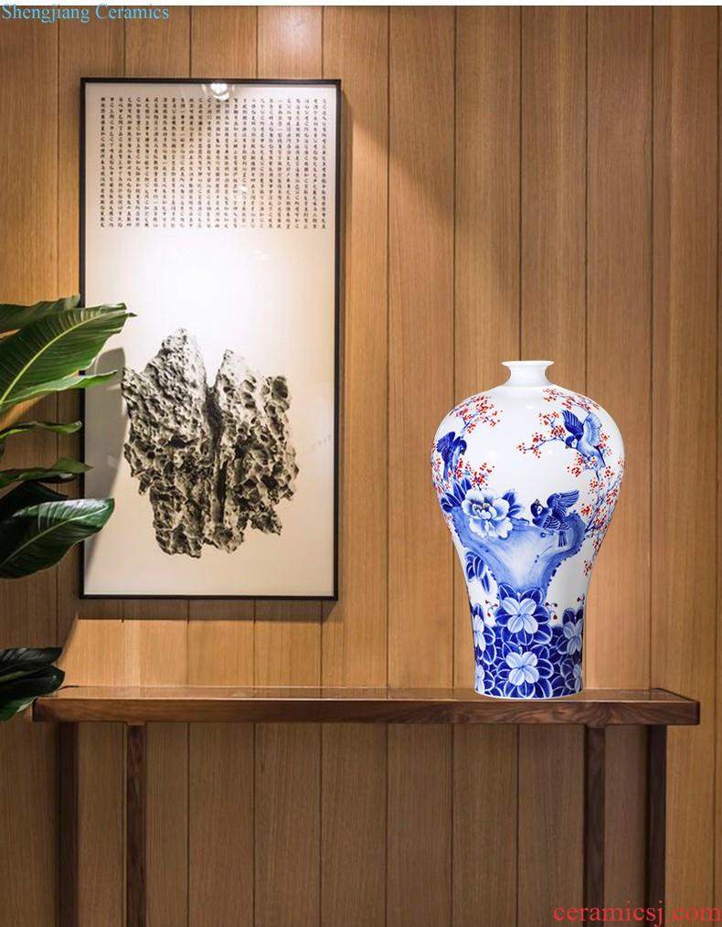 Jingdezhen ceramics hand-painted large big radish bottle vase vase of porcelain of new Chinese style living room home furnishing articles