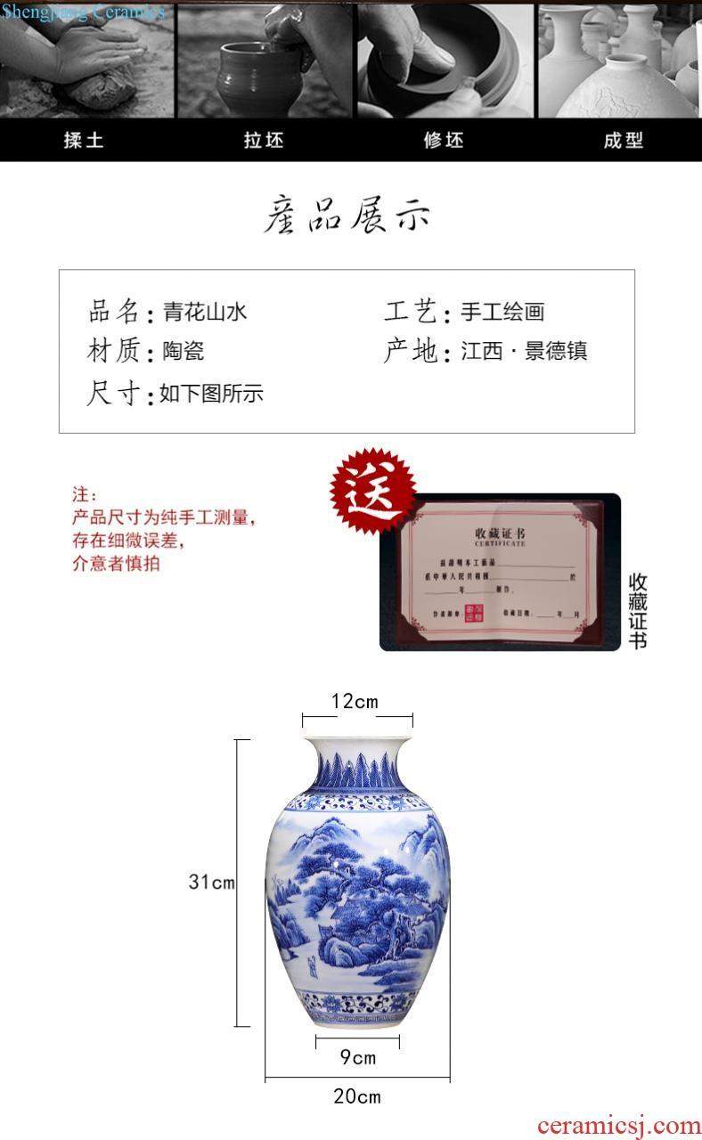 Jingdezhen ceramics vase hand-painted jixiangruyi sitting room of Chinese style household flower arranging TV ark adornment furnishing articles