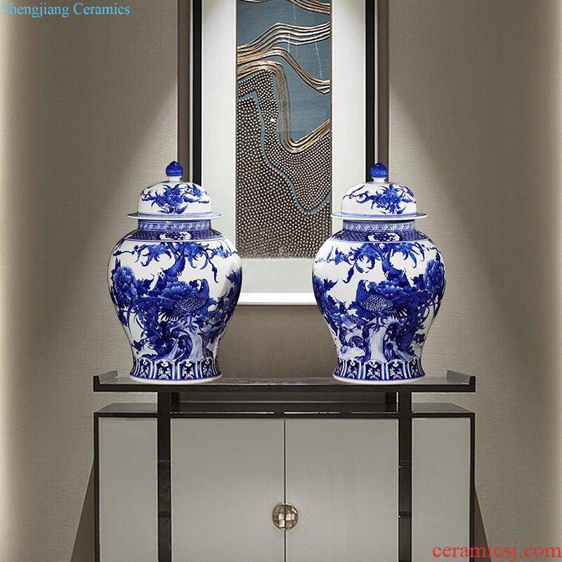 Jingdezhen ceramic furnishing articles hand-painted thin body new Chinese style household vase living room TV ark adornment ornament