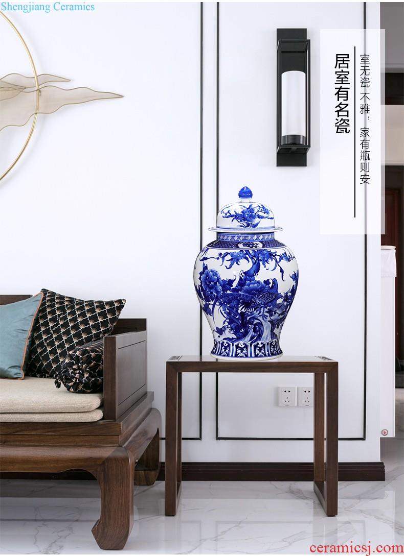 Jingdezhen ceramic furnishing articles hand-painted thin body new Chinese style household vase living room TV ark adornment ornament