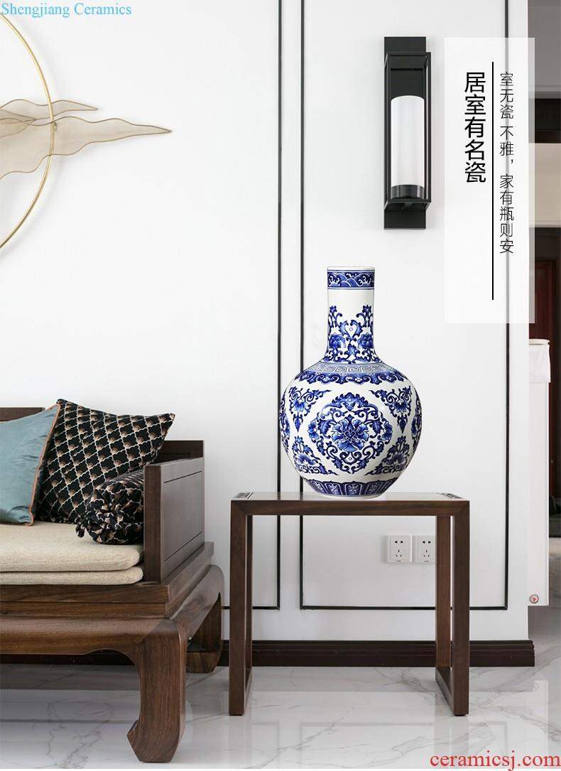 Jingdezhen ceramics hand-painted thin body of blue and white porcelain vase vase furnishing articles new Chinese style home sitting room adornment