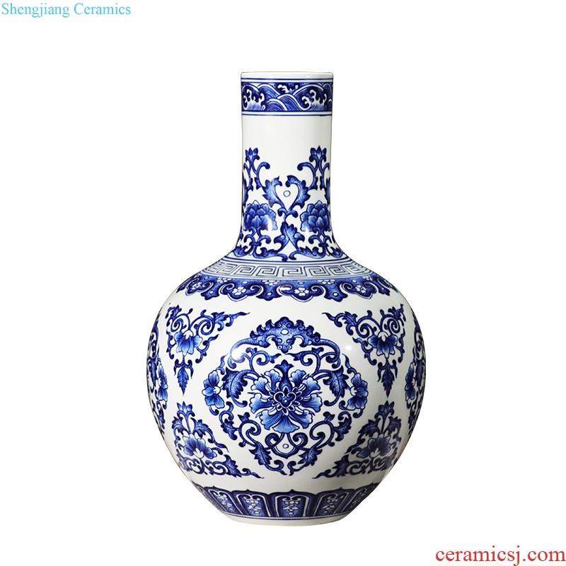 Jingdezhen ceramics hand-painted thin body of blue and white porcelain vase vase furnishing articles new Chinese style home sitting room adornment