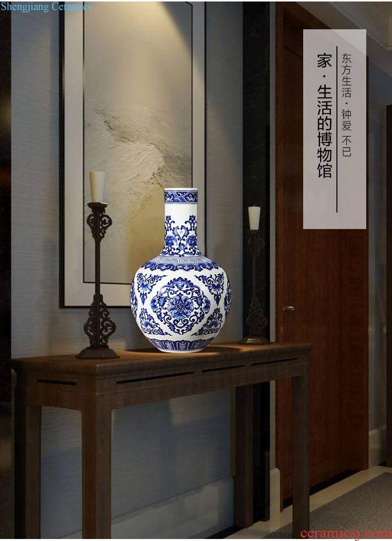 Jingdezhen ceramics hand-painted thin body of blue and white porcelain vase vase furnishing articles new Chinese style home sitting room adornment