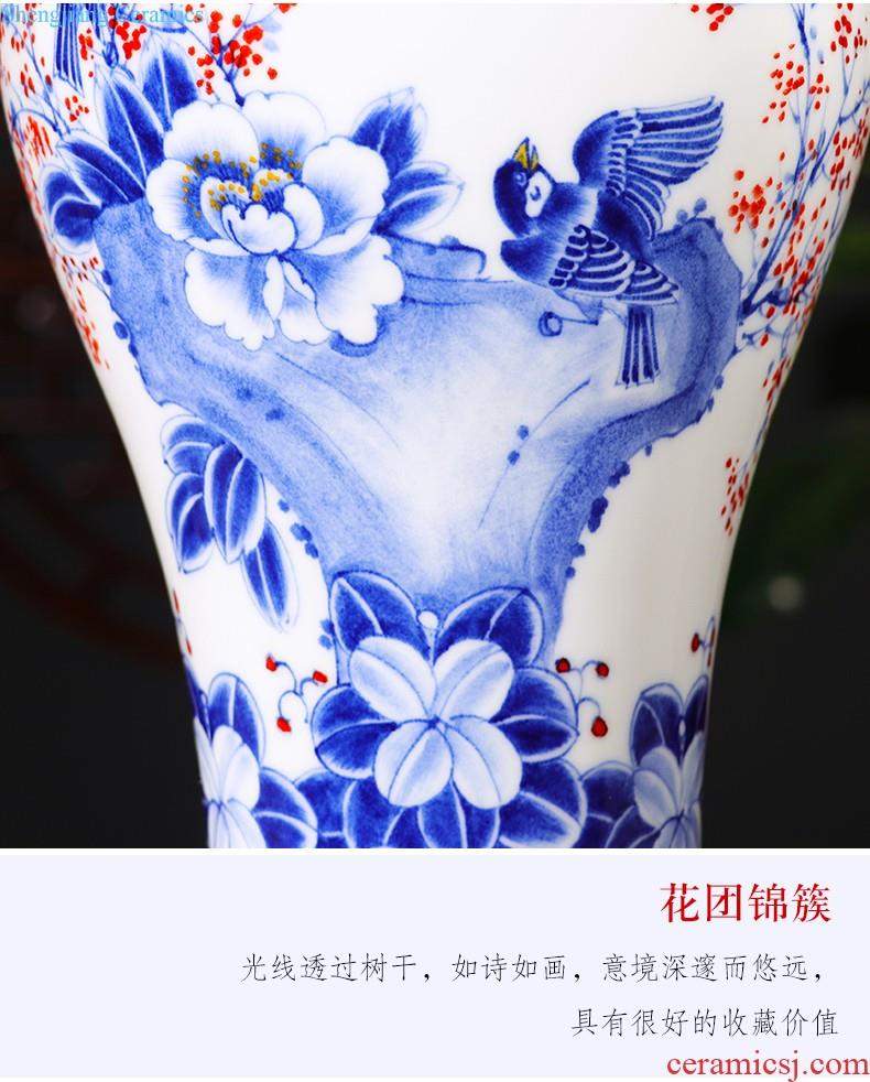 Jingdezhen ceramics hand-painted large big radish bottle vase vase of porcelain of new Chinese style living room home furnishing articles