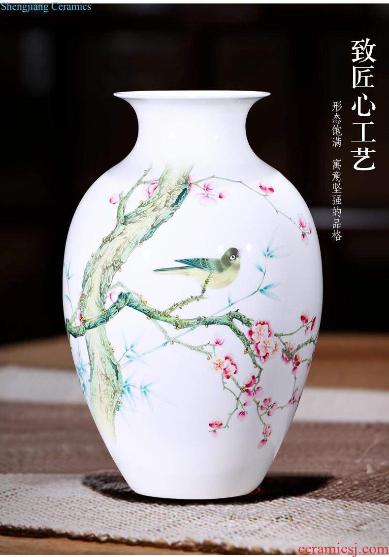 Jingdezhen ceramic vase landed large plum bottle hand-painted scenery surd sitting room place hotel decoration