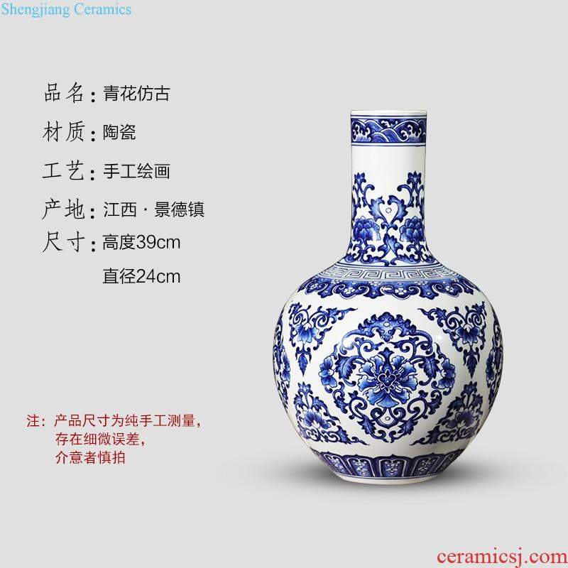 Jingdezhen ceramics hand-painted thin body of blue and white porcelain vase vase furnishing articles new Chinese style home sitting room adornment