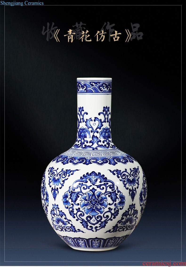 Jingdezhen ceramics hand-painted thin body of blue and white porcelain vase vase furnishing articles new Chinese style home sitting room adornment