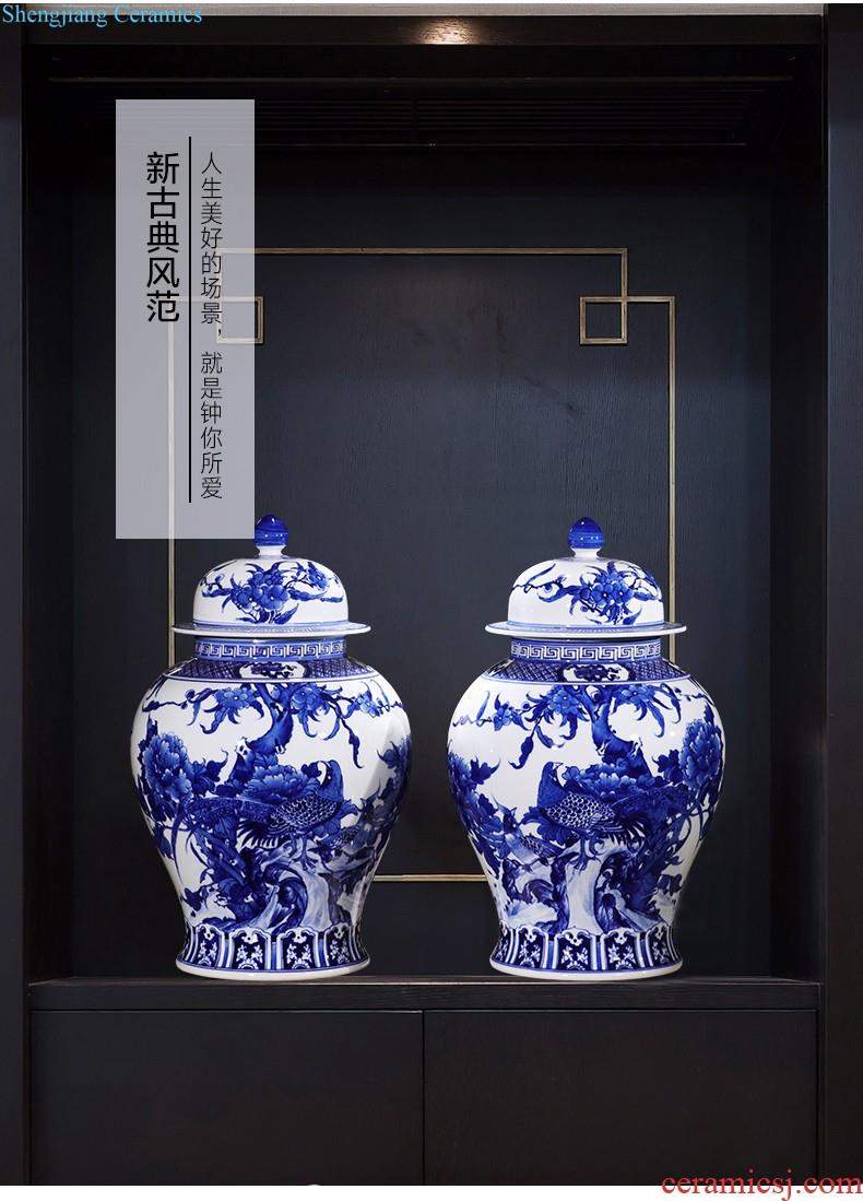 Jingdezhen ceramic furnishing articles hand-painted thin body new Chinese style household vase living room TV ark adornment ornament