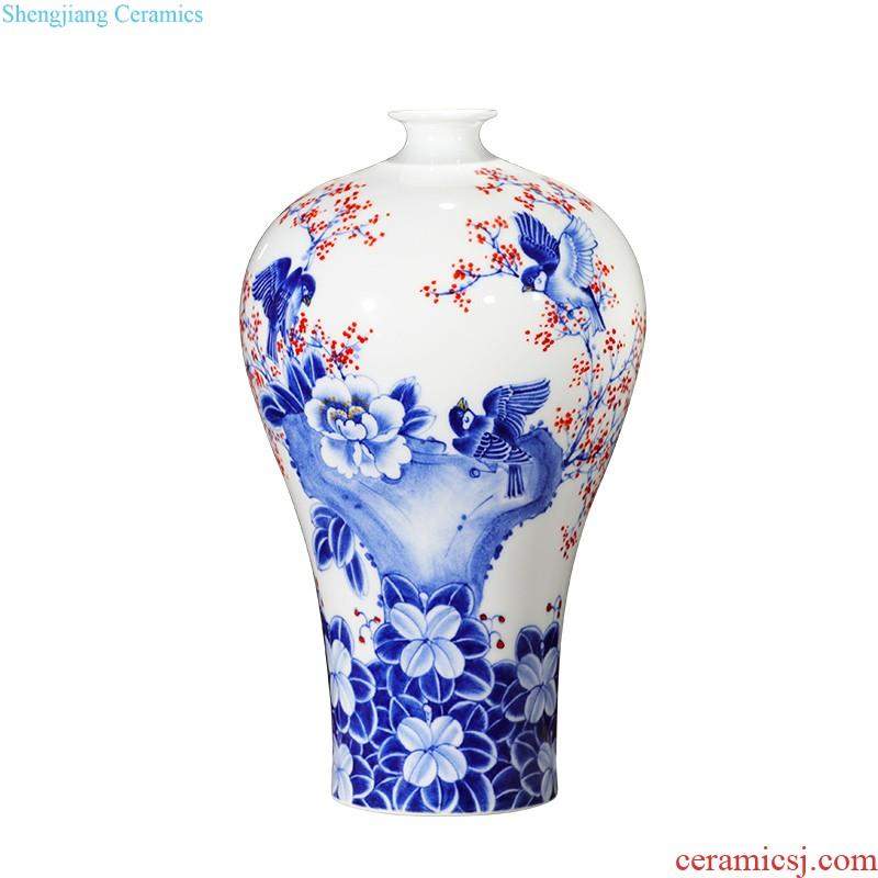 Jingdezhen ceramics hand-painted large big radish bottle vase vase of porcelain of new Chinese style living room home furnishing articles