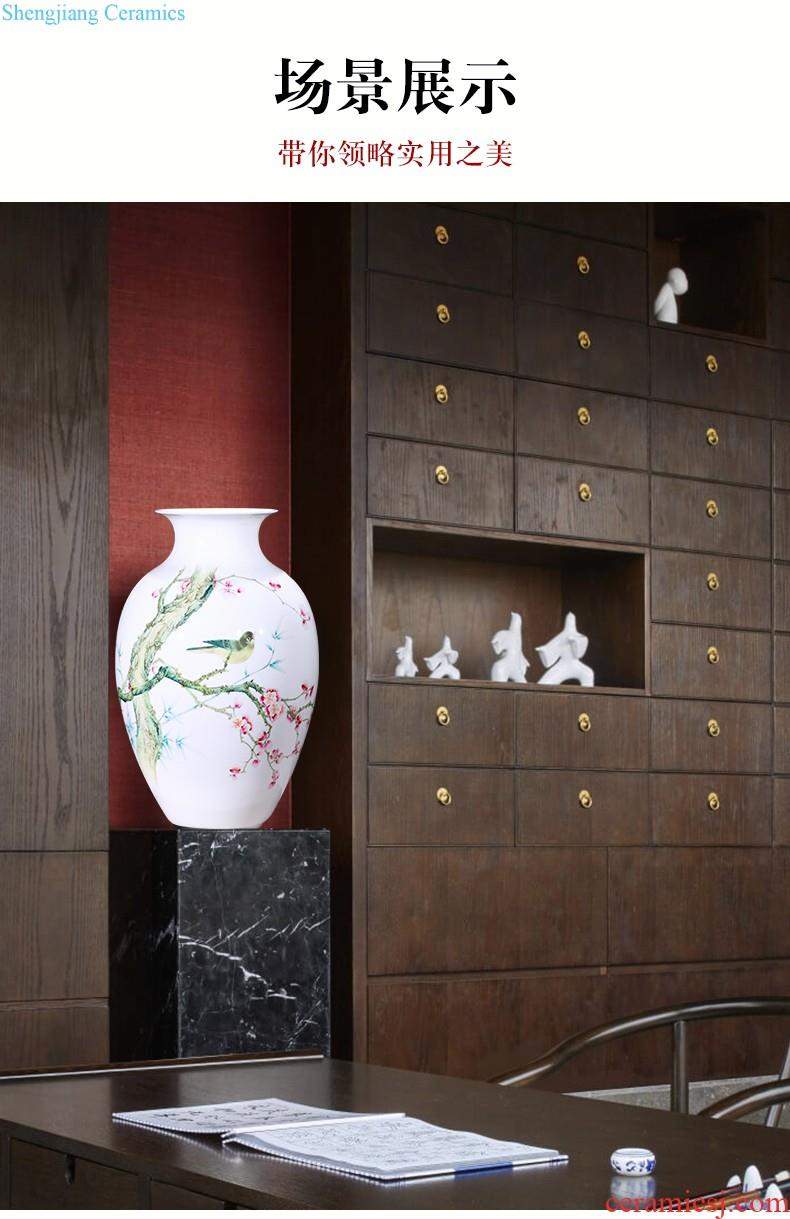 Jingdezhen ceramic vase landed large plum bottle hand-painted scenery surd sitting room place hotel decoration