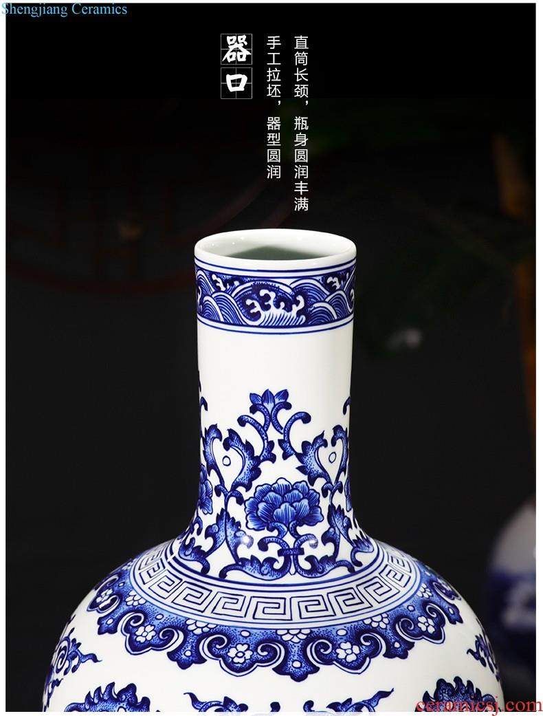 Jingdezhen ceramics hand-painted thin body of blue and white porcelain vase vase furnishing articles new Chinese style home sitting room adornment