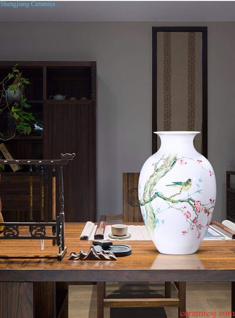 Jingdezhen ceramic vase landed large plum bottle hand-painted scenery surd sitting room place hotel decoration