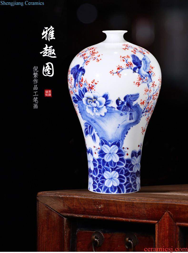 Jingdezhen ceramics hand-painted large big radish bottle vase vase of porcelain of new Chinese style living room home furnishing articles