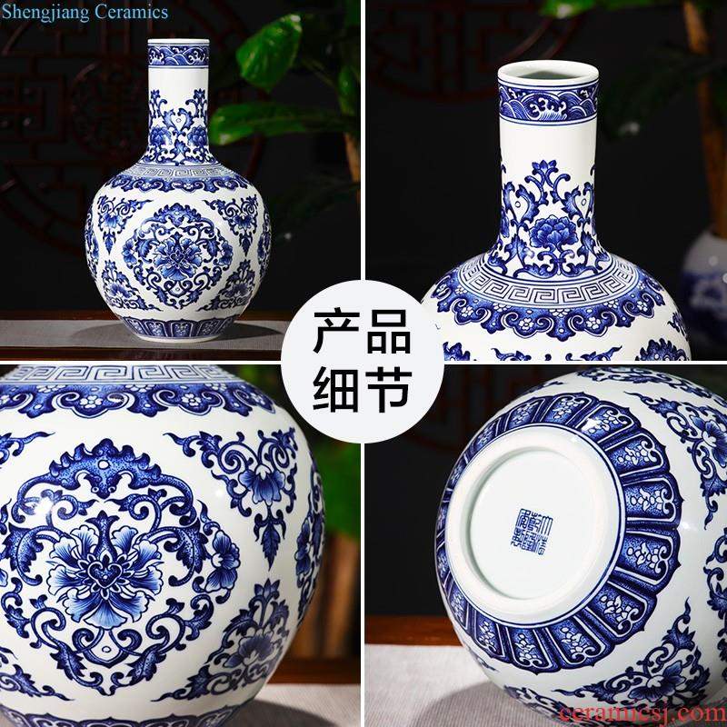 Jingdezhen ceramics hand-painted thin body of blue and white porcelain vase vase furnishing articles new Chinese style home sitting room adornment