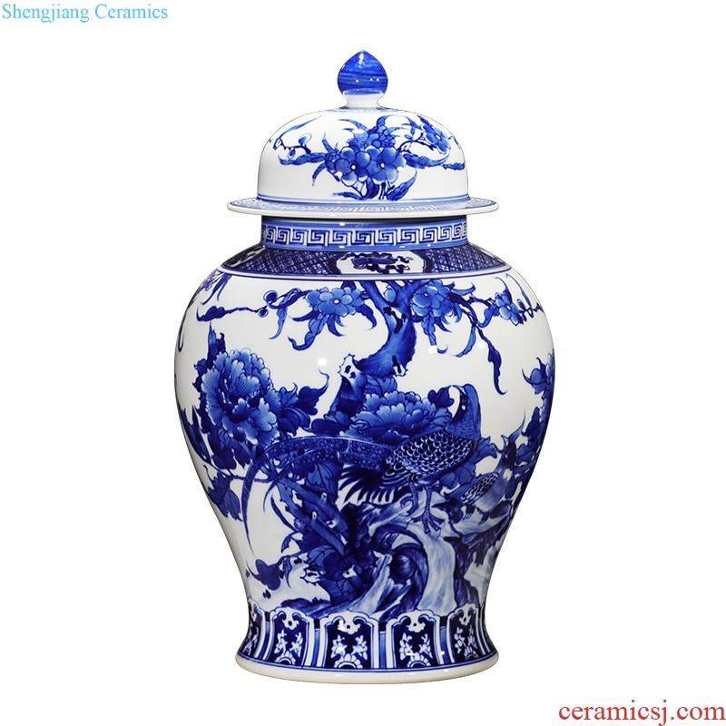 Jingdezhen ceramic furnishing articles hand-painted thin body new Chinese style household vase living room TV ark adornment ornament