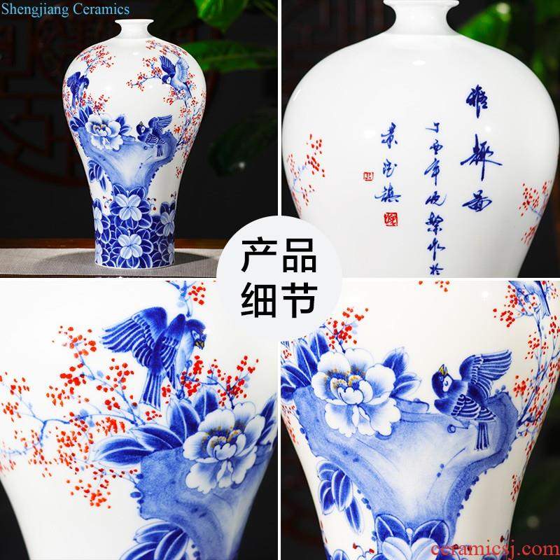 Jingdezhen ceramics hand-painted large big radish bottle vase vase of porcelain of new Chinese style living room home furnishing articles