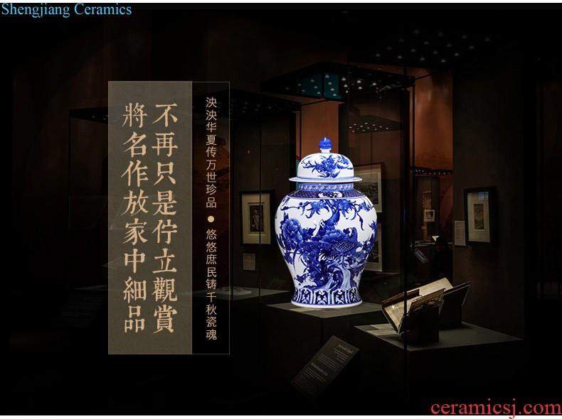 Jingdezhen ceramic furnishing articles hand-painted thin body new Chinese style household vase living room TV ark adornment ornament