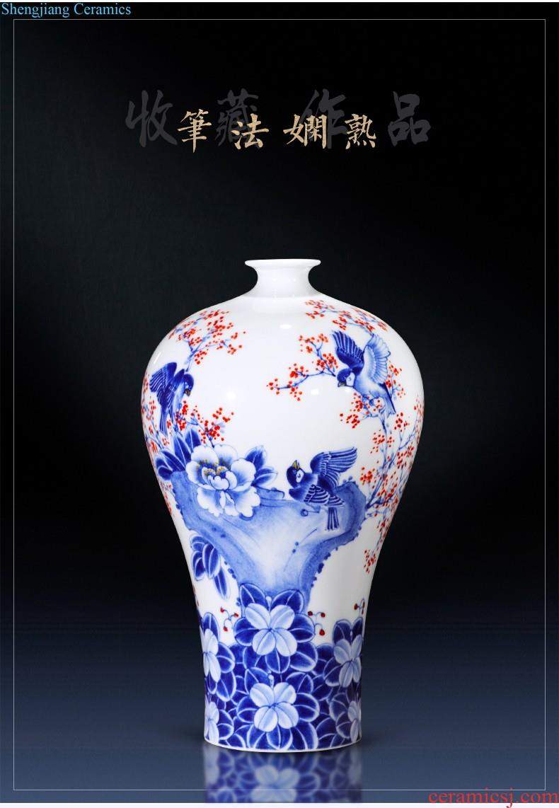 Jingdezhen ceramics hand-painted large big radish bottle vase vase of porcelain of new Chinese style living room home furnishing articles