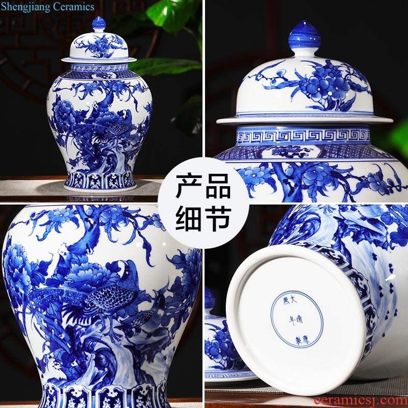 Jingdezhen ceramic furnishing articles hand-painted thin body new Chinese style household vase living room TV ark adornment ornament