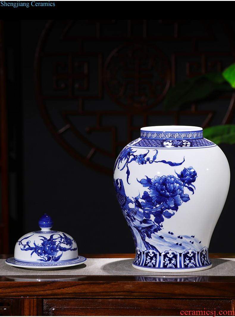 Jingdezhen ceramic furnishing articles hand-painted thin body new Chinese style household vase living room TV ark adornment ornament