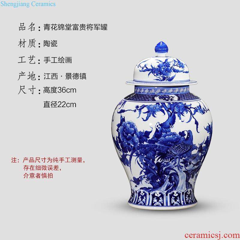 Jingdezhen ceramic furnishing articles hand-painted thin body new Chinese style household vase living room TV ark adornment ornament