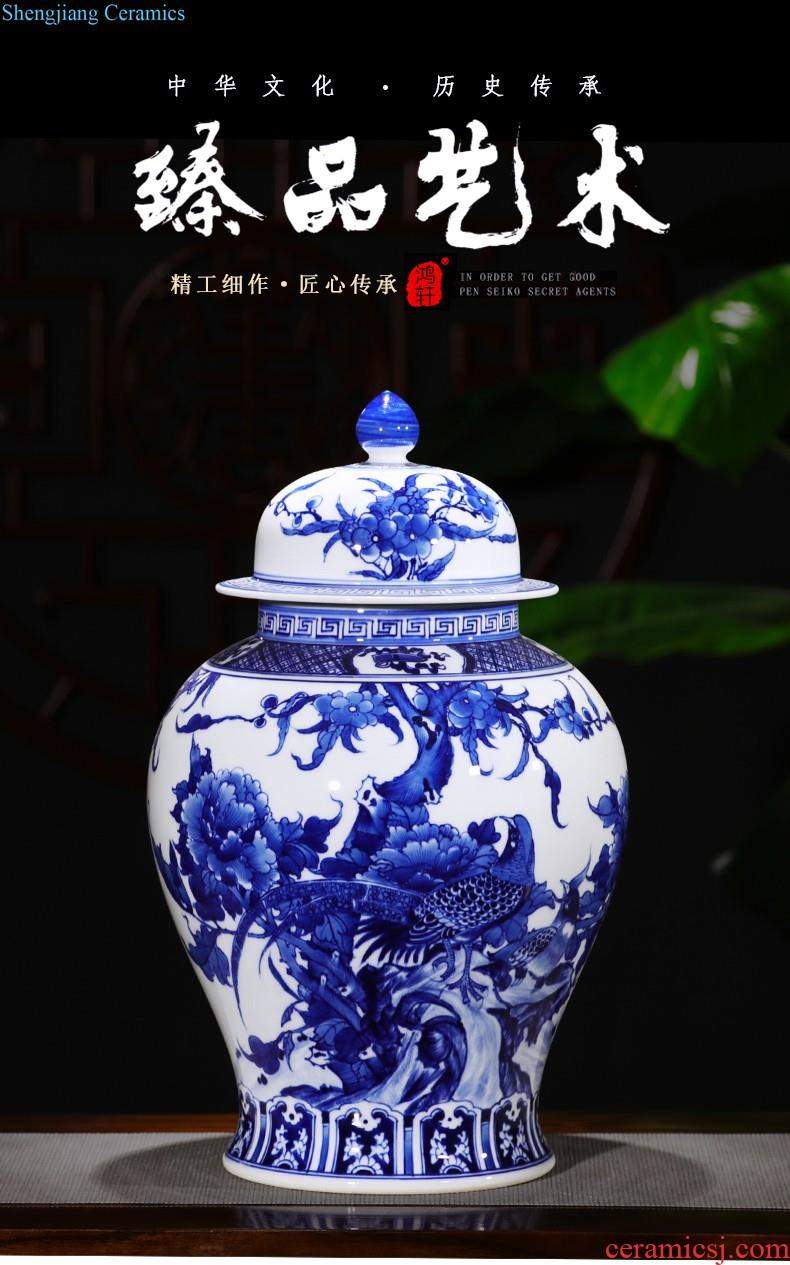 Jingdezhen ceramic furnishing articles hand-painted thin body new Chinese style household vase living room TV ark adornment ornament