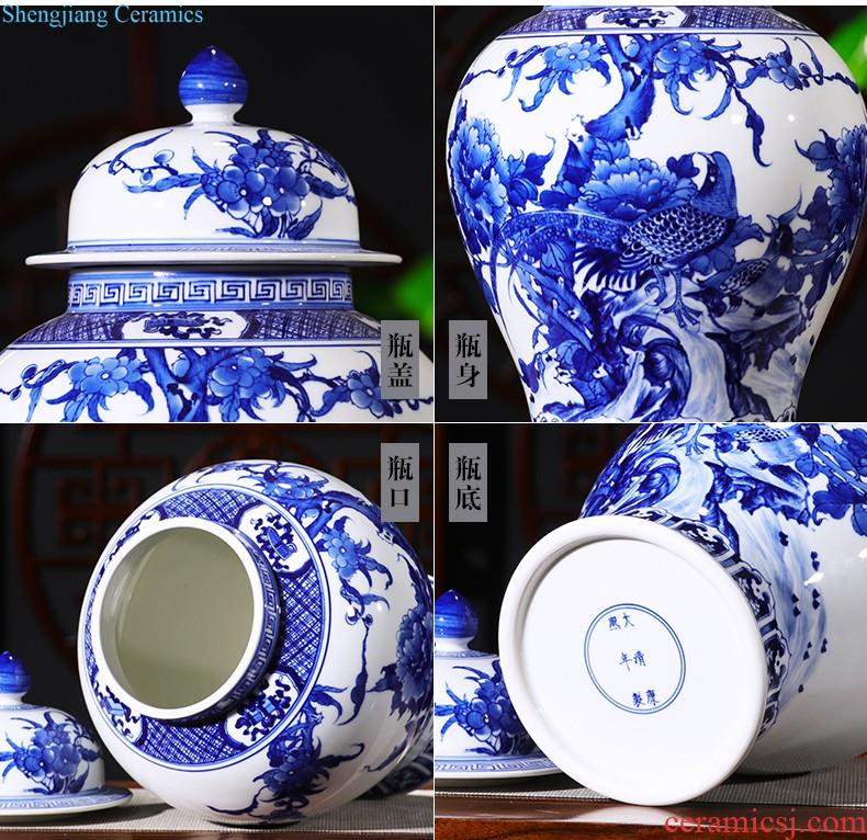 Jingdezhen ceramic furnishing articles hand-painted thin body new Chinese style household vase living room TV ark adornment ornament