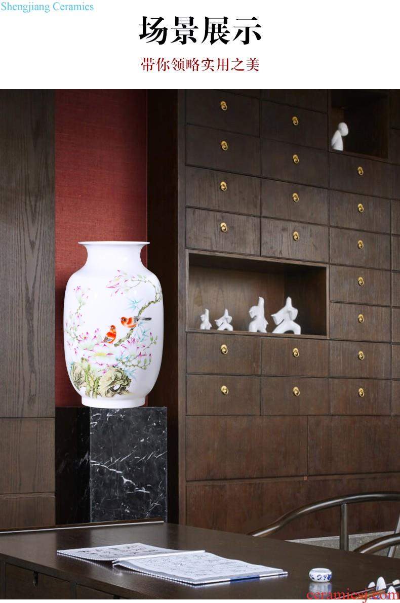 Jingdezhen ceramic furnishing articles hand-painted thin body new Chinese style household vase living room TV ark adornment ornament