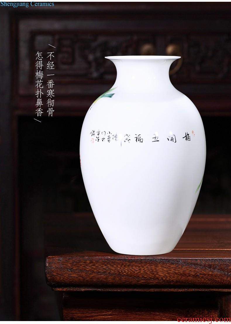 Jingdezhen ceramic vase landed large plum bottle hand-painted scenery surd sitting room place hotel decoration