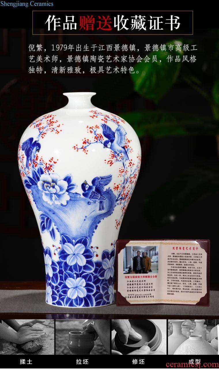 Jingdezhen ceramics hand-painted large big radish bottle vase vase of porcelain of new Chinese style living room home furnishing articles