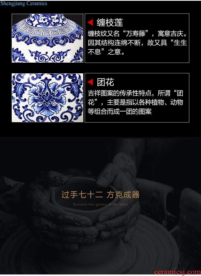 Jingdezhen ceramics hand-painted insert blue and white porcelain vase furnishing articles new Chinese style restoring ancient ways classical home sitting room adornment