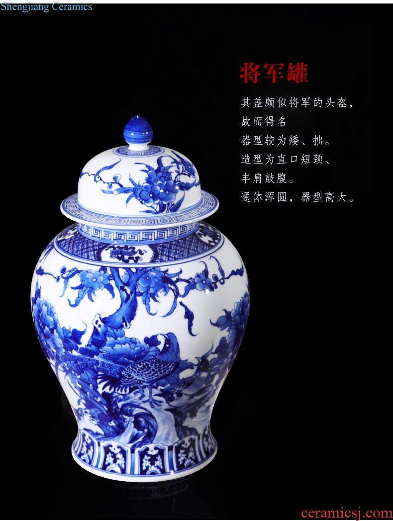 Jingdezhen ceramic furnishing articles hand-painted thin body new Chinese style household vase living room TV ark adornment ornament