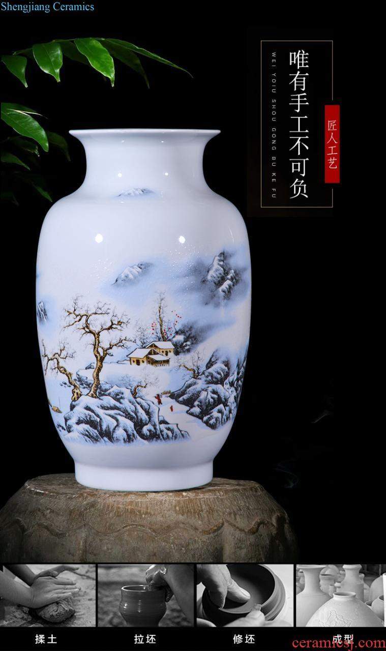 New Chinese style furnishing articles ceramic vase simulation flower dried flowers flower arrangement home European style living room TV ark soft adornment