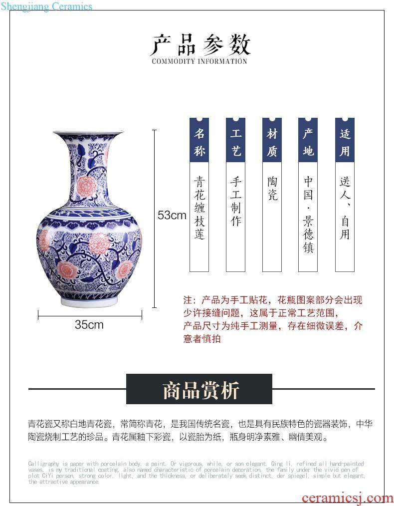 Jingdezhen ceramics craft the colour blue vase flower arranging new Chinese style household furnishing articles sitting room adornment ornament