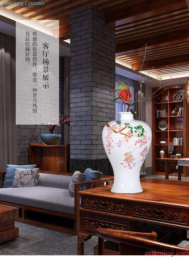 Jingdezhen ceramics vase flower arranging bouquets of dry place new Chinese style living room TV cabinet decoration home decoration