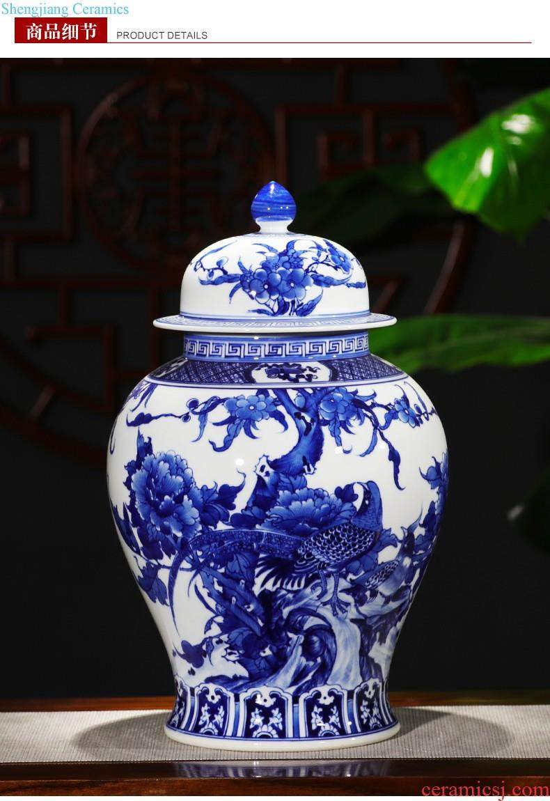 Jingdezhen ceramic furnishing articles hand-painted thin body new Chinese style household vase living room TV ark adornment ornament