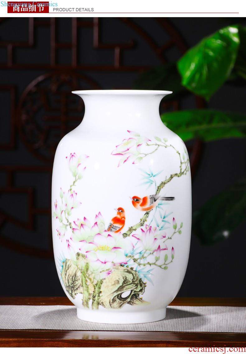 Jingdezhen ceramic furnishing articles hand-painted thin body new Chinese style household vase living room TV ark adornment ornament