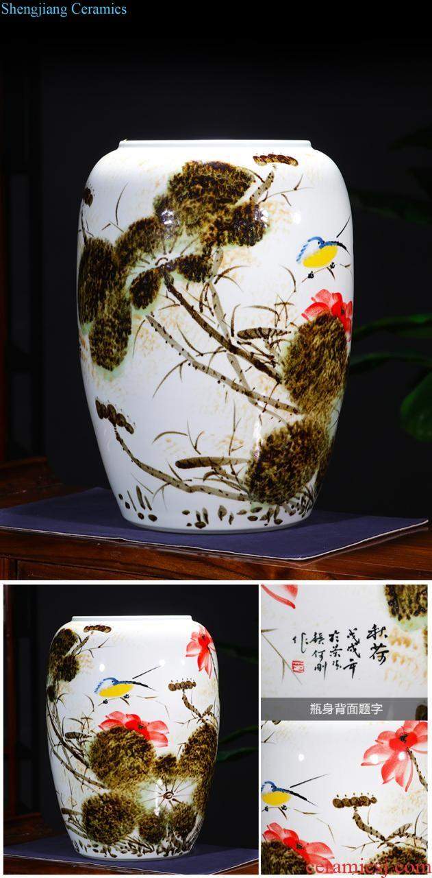 Jingdezhen ceramic vase handmade antique flower arranging furnishing articles sitting room of the new Chinese style restoring ancient ways household decoration decoration