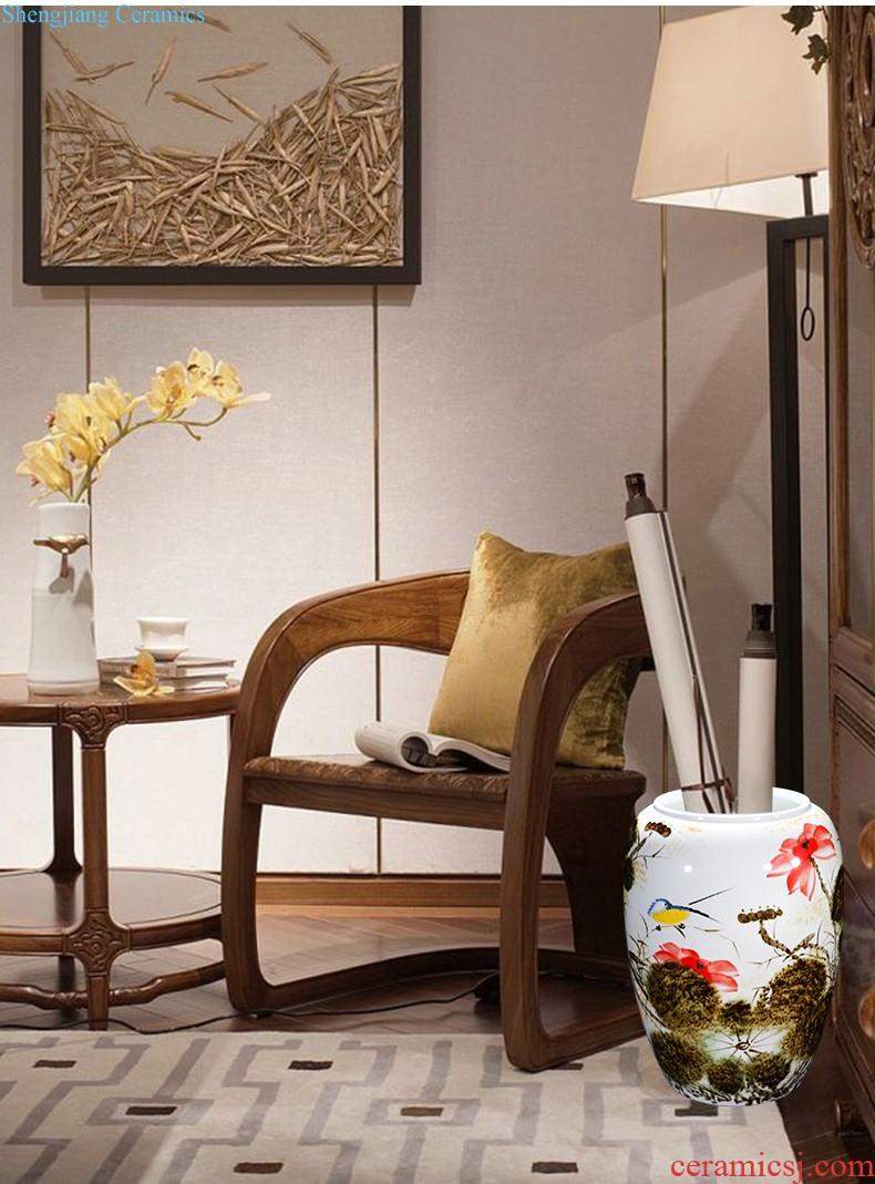 Jingdezhen ceramic vase handmade antique flower arranging furnishing articles sitting room of the new Chinese style restoring ancient ways household decoration decoration