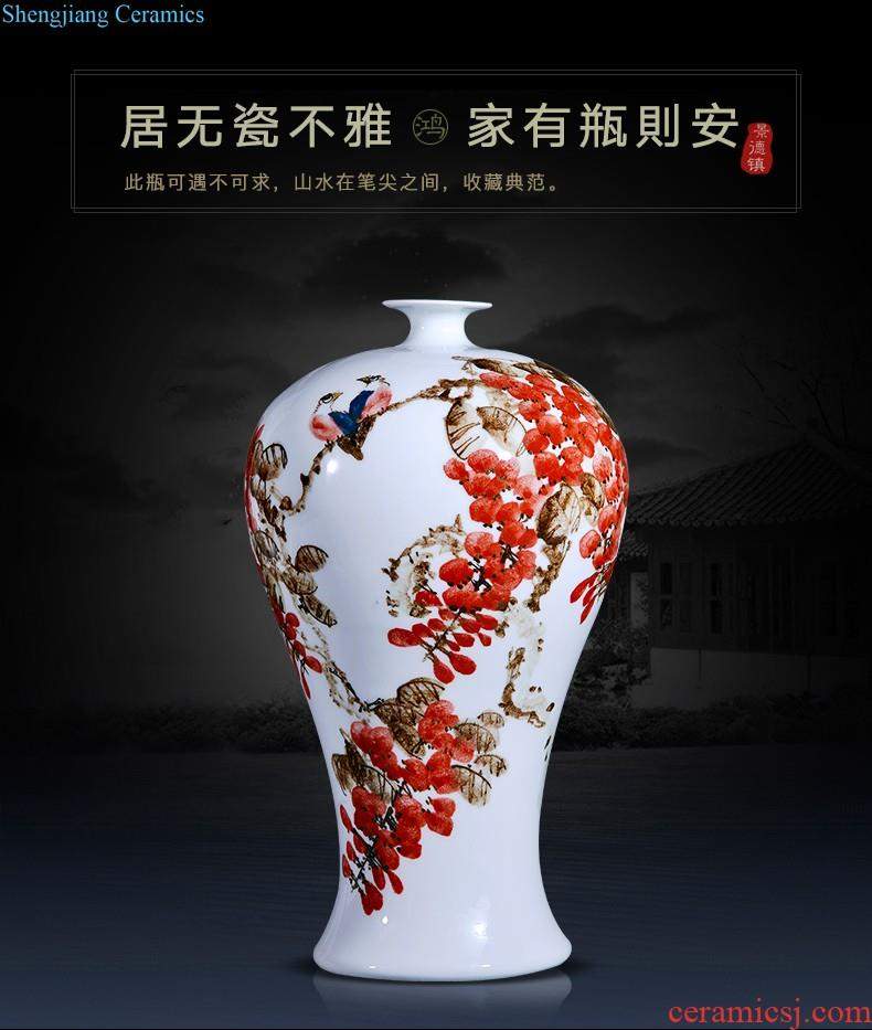 Master of jingdezhen ceramics hand-painted enamel vase means safe relief bamboo modern home sitting room adornment is placed