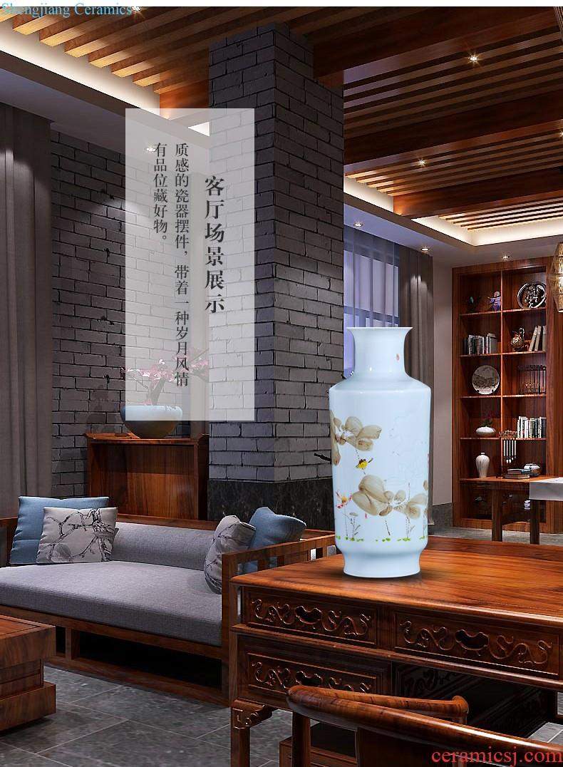 Jingdezhen ceramic vase furnishing articles archaize kiln crack glaze blue and white porcelain vase gourd classical household adornment