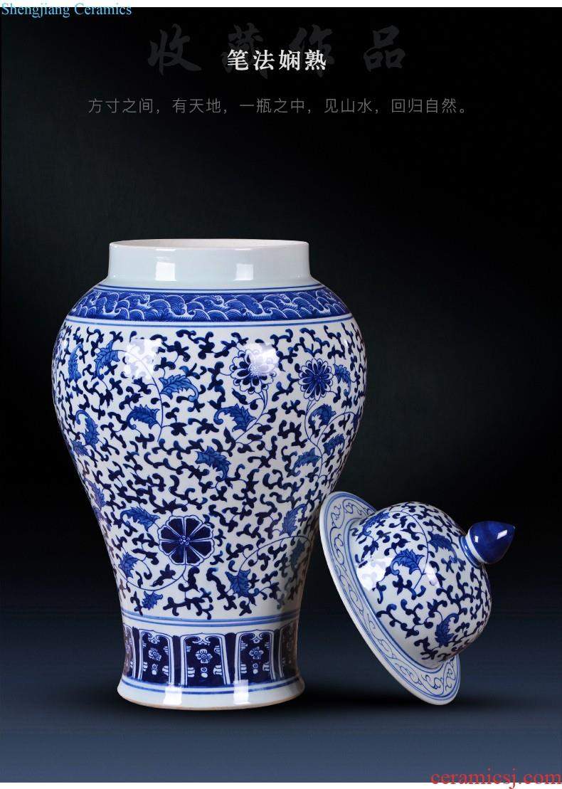 Jingdezhen ceramics hand-painted vases furnishing articles sitting room of Chinese style household wine porch TV ark adornment arranging flowers