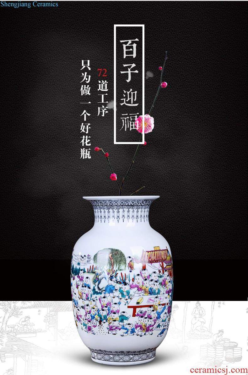 Jingdezhen porcelain hand-painted ceramic vase furnishing articles sitting room of new Chinese style household flower arranging TV ark adornment porcelain