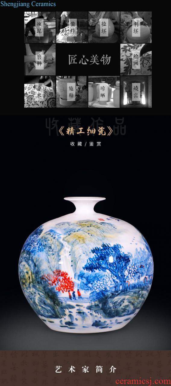 Jingdezhen ceramic creative furnishing articles jun porcelain kiln gourd vase contemporary household adornment wine sitting room decoration