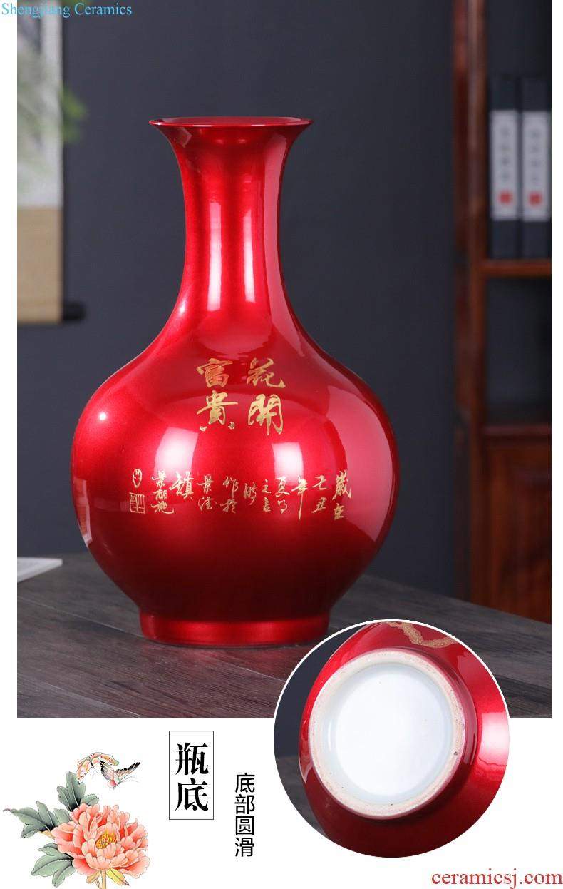 Jingdezhen ceramic vase furnishing articles sitting room flower arranging pastel hollow-out porcelain of modern Chinese style household wine accessories