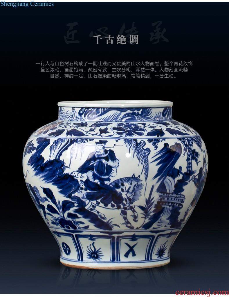 Jingdezhen ceramic vase furnishing articles by hand-painted sabingga sukdun dergici jimbi vases, flower arranging the modern Chinese style living room decorations