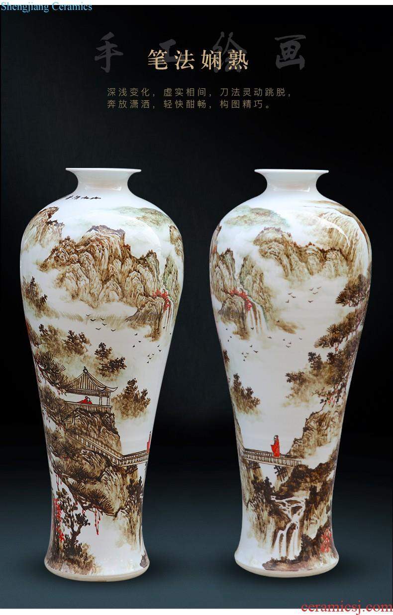 Master of jingdezhen ceramics hand-painted enamel vase thin foetus bamboo knife clay to contemporary sitting room adornment