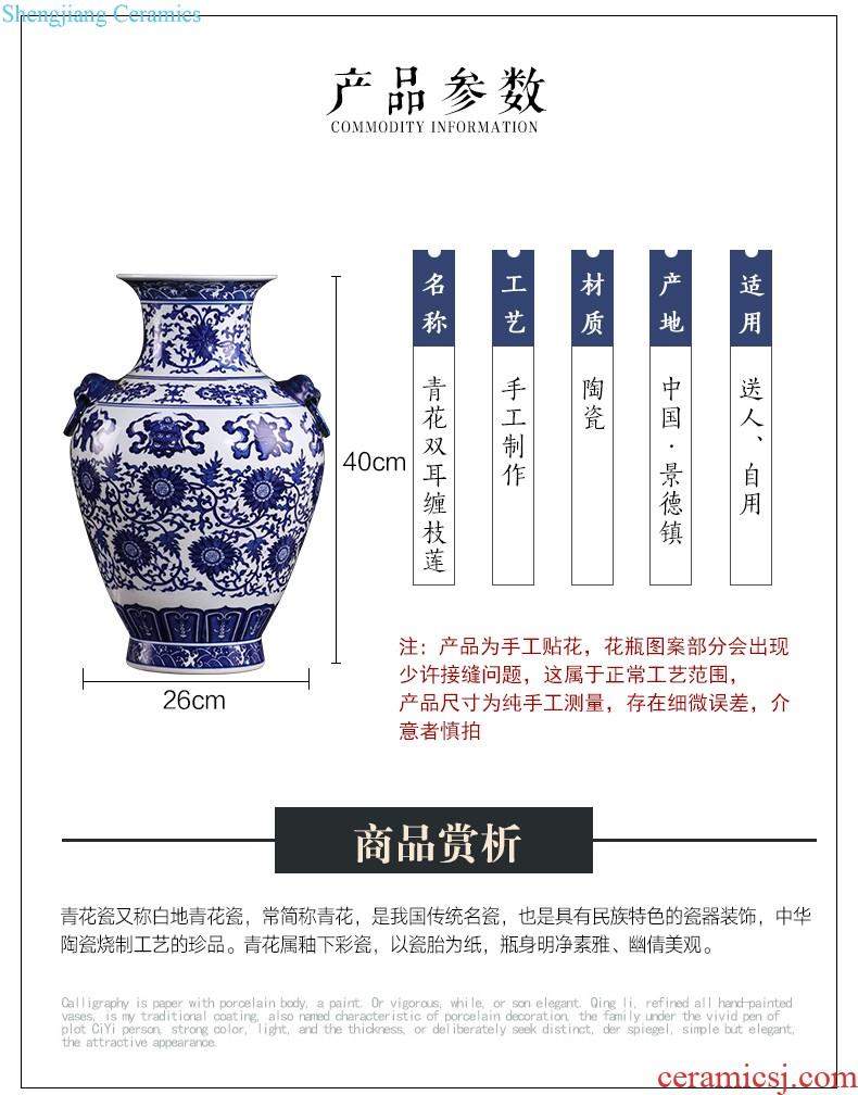 Jingdezhen porcelain ceramic hand-painted porcelain youligong gourd flower vase is placed the new Chinese style household ornaments