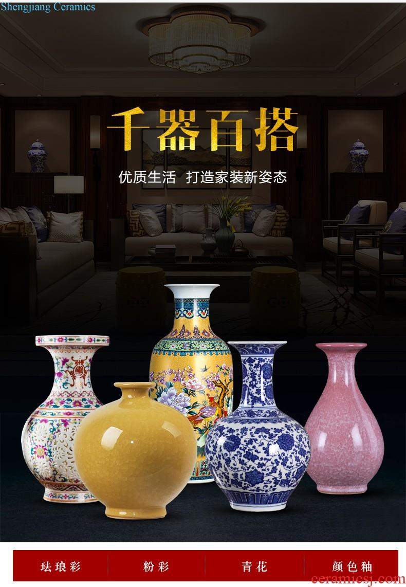 Jingdezhen ceramics vases, flower arranging famille rose porcelain furnishing articles sitting room TV ark of Chinese style household decorative arts and crafts